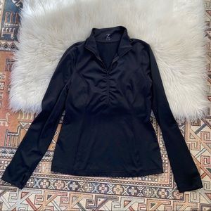 Zella Black 3/4 Zip Pullover with Thumb Holes - M